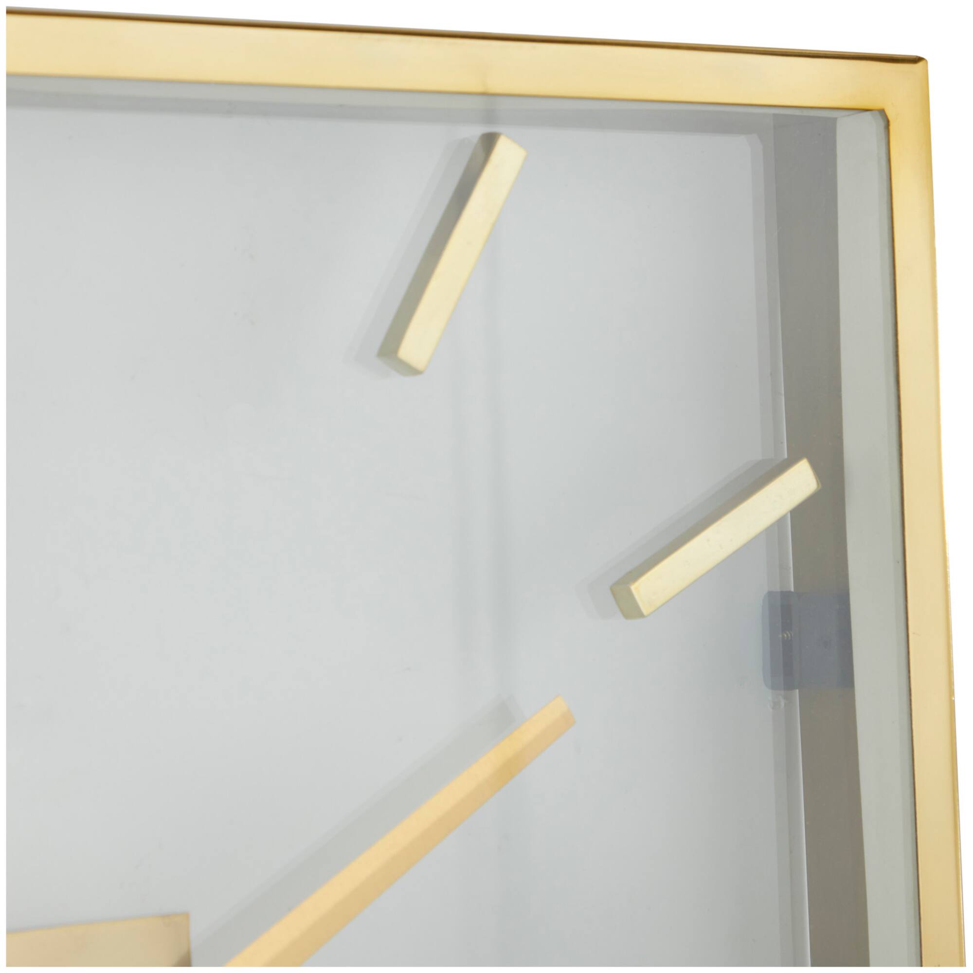20" Gold Stainless Steel Wall Clock with Clear Face
